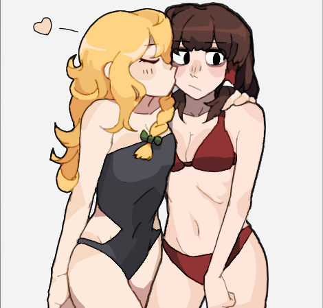 hakurei reimu and kirisame marisa (touhou) drawn by headhonchkrow