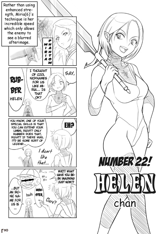 clare, miria, helen, and kaibutsu tarou (claymore and 1 more)