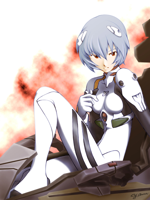 ayanami rei (neon genesis evangelion) drawn by ann_yosh