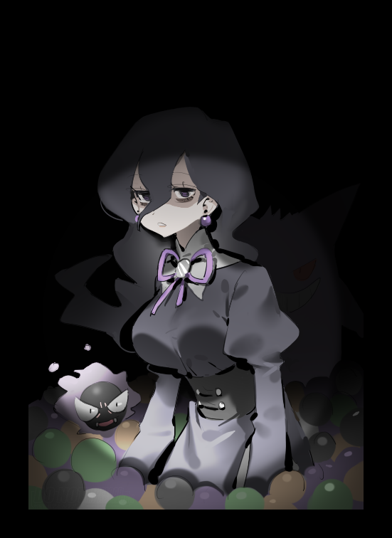 hex maniac and gastly (pokemon and 1 more) drawn by raine_(acke2445)