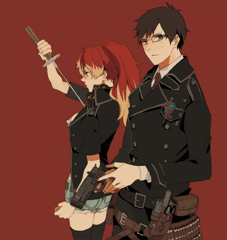 okumura yukio and kirigakure shura (ao no exorcist) drawn by ei_(ei_tt)