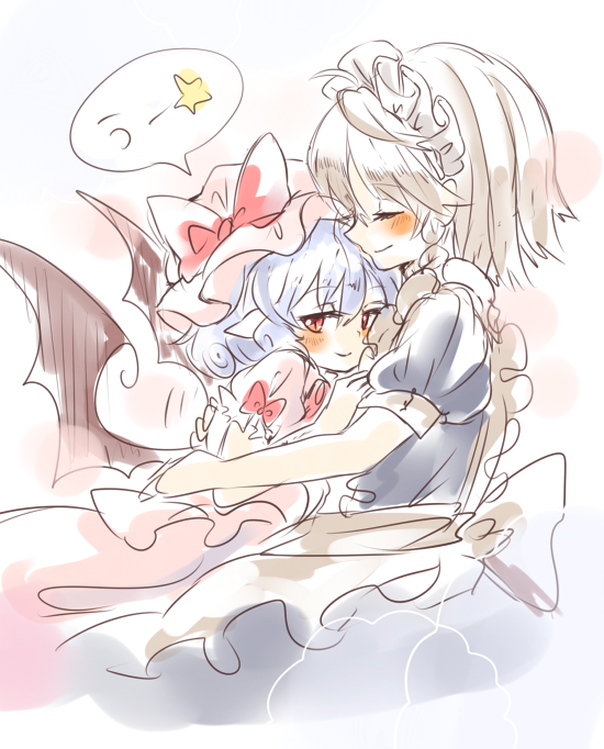 remilia scarlet and izayoi sakuya (touhou) drawn by maru_usagi