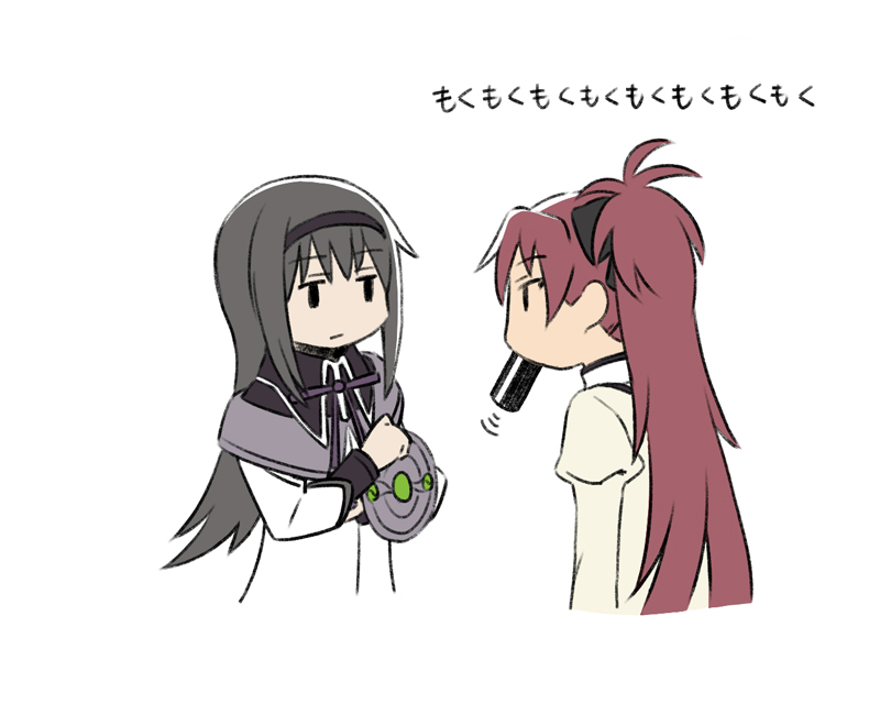 akemi homura and sakura kyoko (mahou shoujo madoka magica) drawn by oda_takayuki