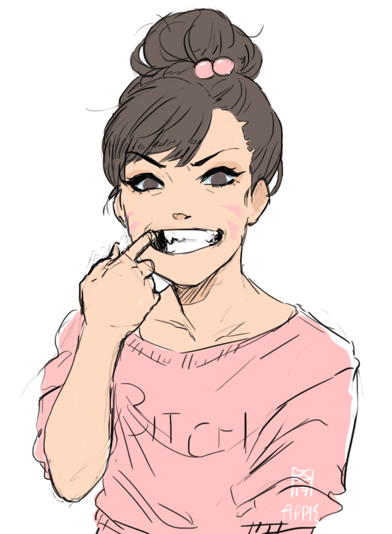 d.va (overwatch and 1 more) drawn by apple_(appleuniversing)