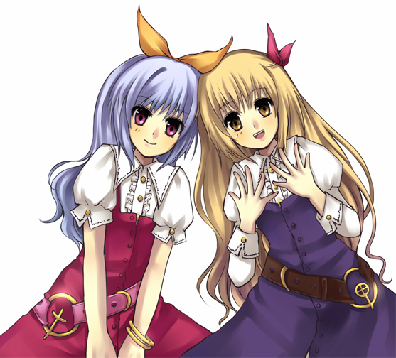 watatsuki no yorihime and watatsuki no toyohime (touhou) drawn by jing_hu