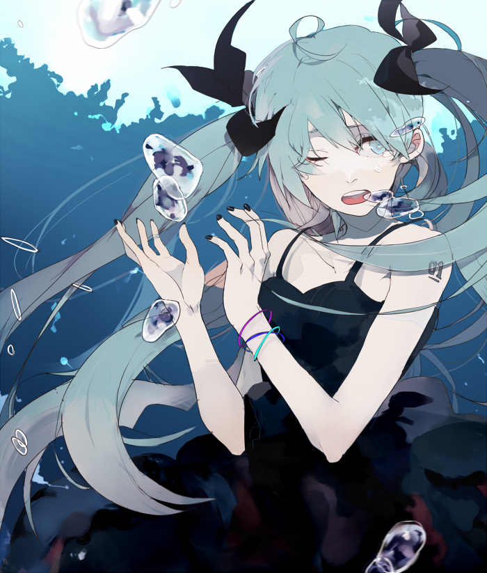 hatsune miku (vocaloid and 1 more) drawn by uusparking