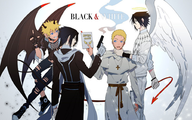 uzumaki naruto and uchiha sasuke (naruto) drawn by jokerplaner
