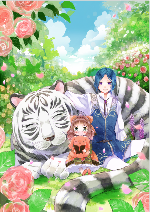 nefertima osphe and wilherd rega gache (isekai de mofumofu nadenade suru tame ni ganbattemasu) drawn by chs-tara