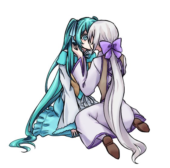 hatsune miku, yowane haku, michaela, and clarith (vocaloid and 3 more) drawn by kiraru_rarirari