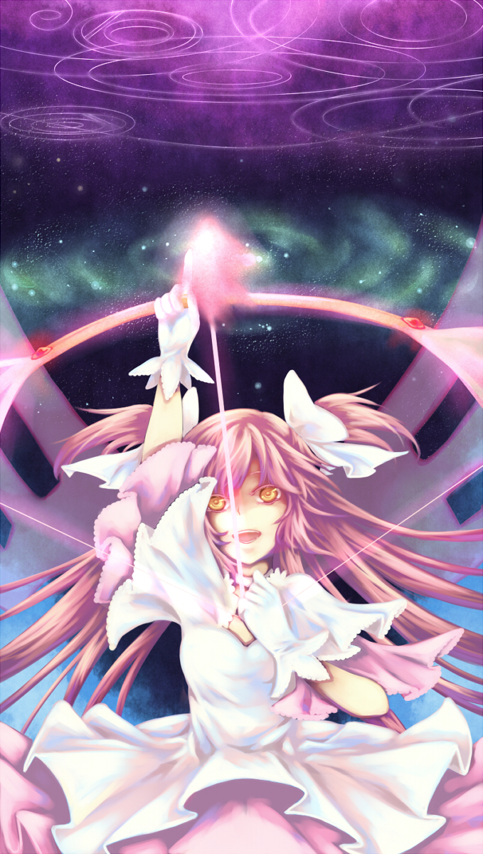 kaname madoka and ultimate madoka (mahou shoujo madoka magica) drawn by orange_yanagi
