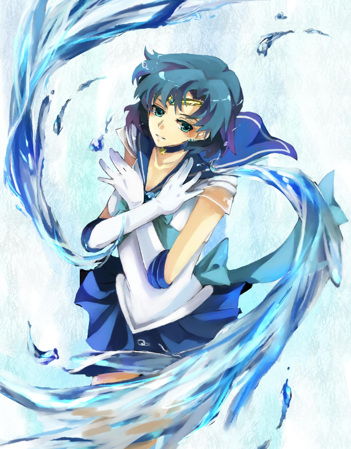 mizuno ami and sailor mercury (bishoujo senshi sailor moon) drawn by nako_(nonrain)