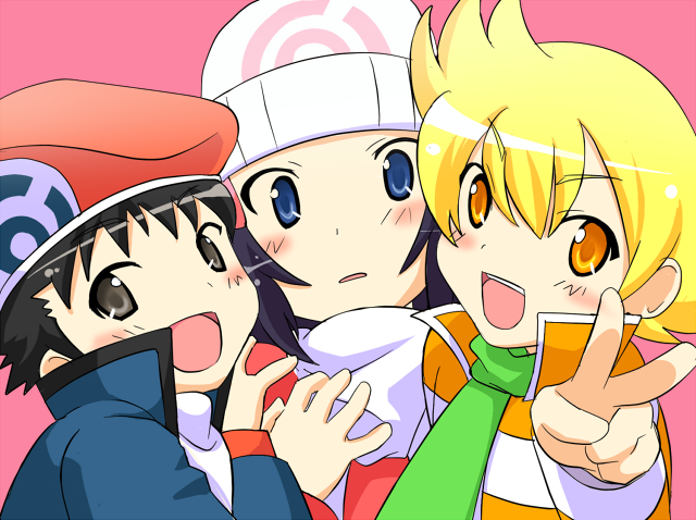 dawn, lucas, and barry (pokemon and 1 more) drawn by iinano_(inanosuke)