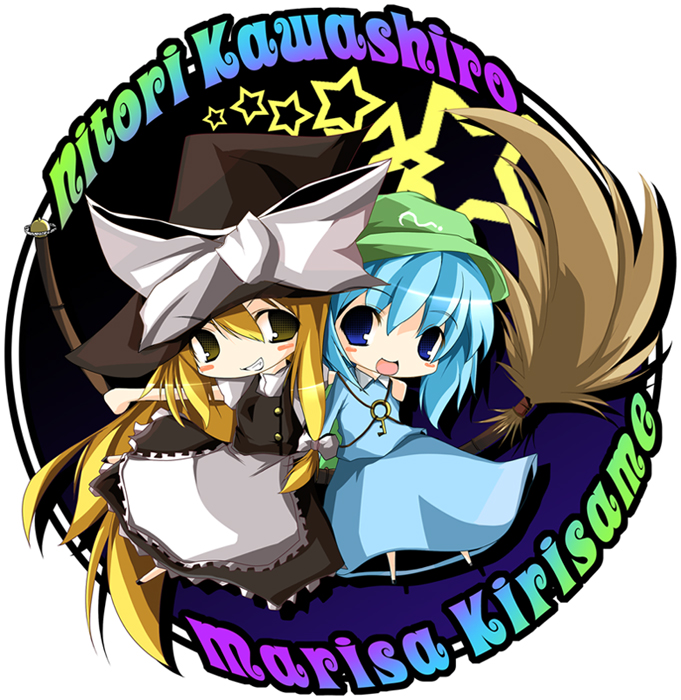 kirisame marisa and kawashiro nitori (touhou) drawn by jum_(parallel_parasol)