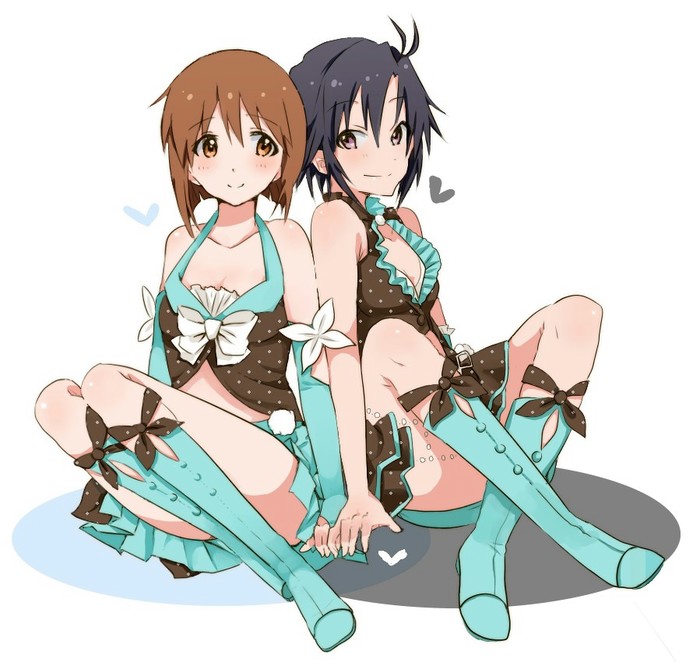 kikuchi makoto and hagiwara yukiho (idolmaster) drawn by yayamori