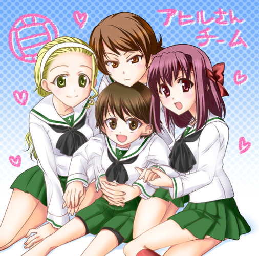 kondou taeko, isobe noriko, sasaki akebi, and kawanishi shinobu (girls und panzer) drawn by akikaze_mizuki