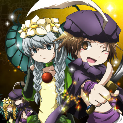 narukami yu, hanamura yousuke, mercedes, ingway, and morikubo shoutarou (persona and 2 more) drawn by juufuu&hiori