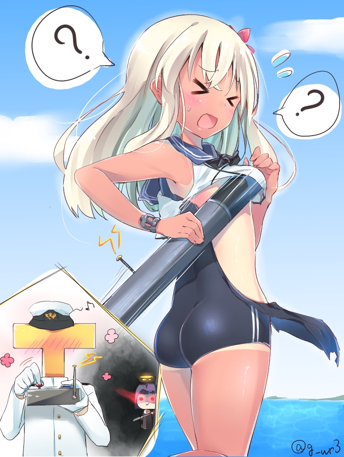 admiral, tatsuta, ro-500, and t-head admiral (kantai collection) drawn by navy_(navy.blue)