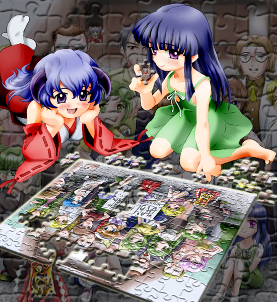 furude rika and hanyuu (higurashi no naku koro ni) drawn by tenkai_no_shinshi