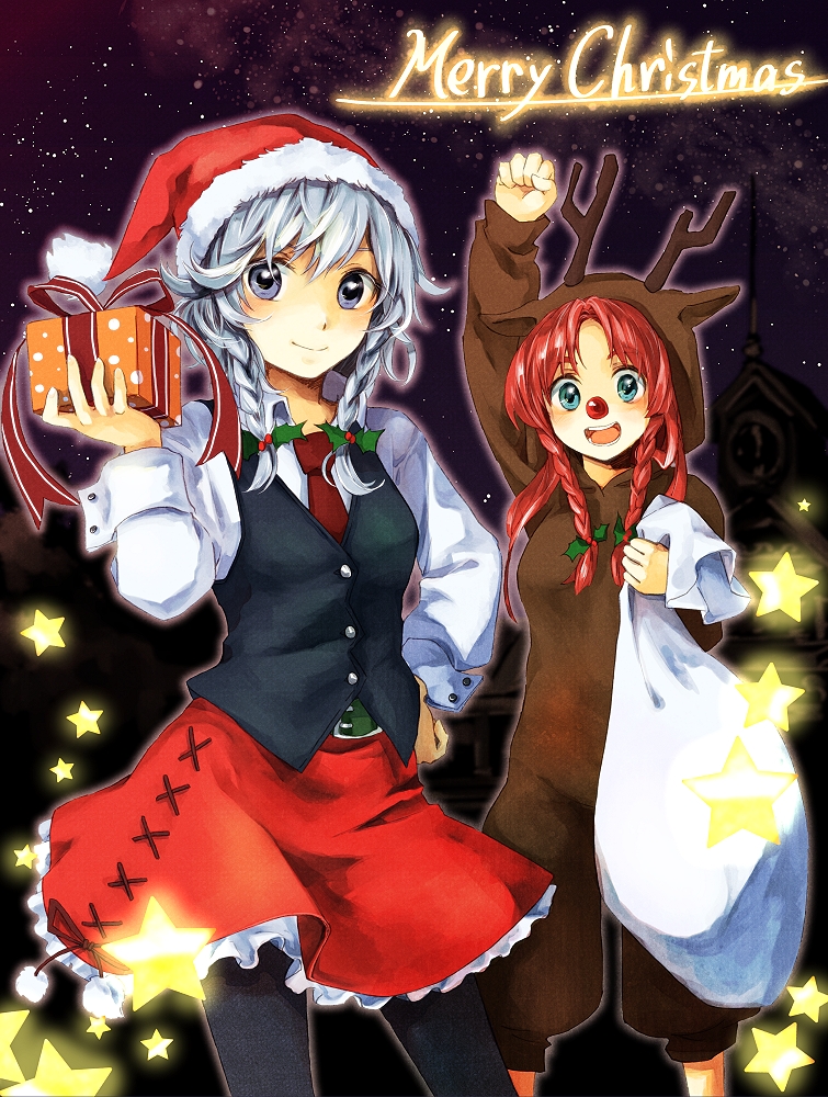 izayoi sakuya and hong meiling (touhou) drawn by makuwauri