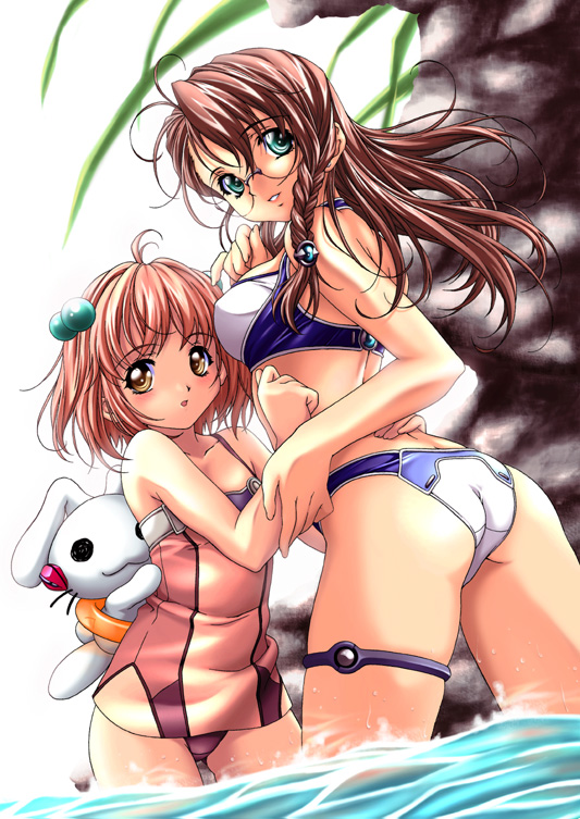 momo mizrahi, shion uzuki, and bunnie (xenosaga and 1 more) drawn by nagayori