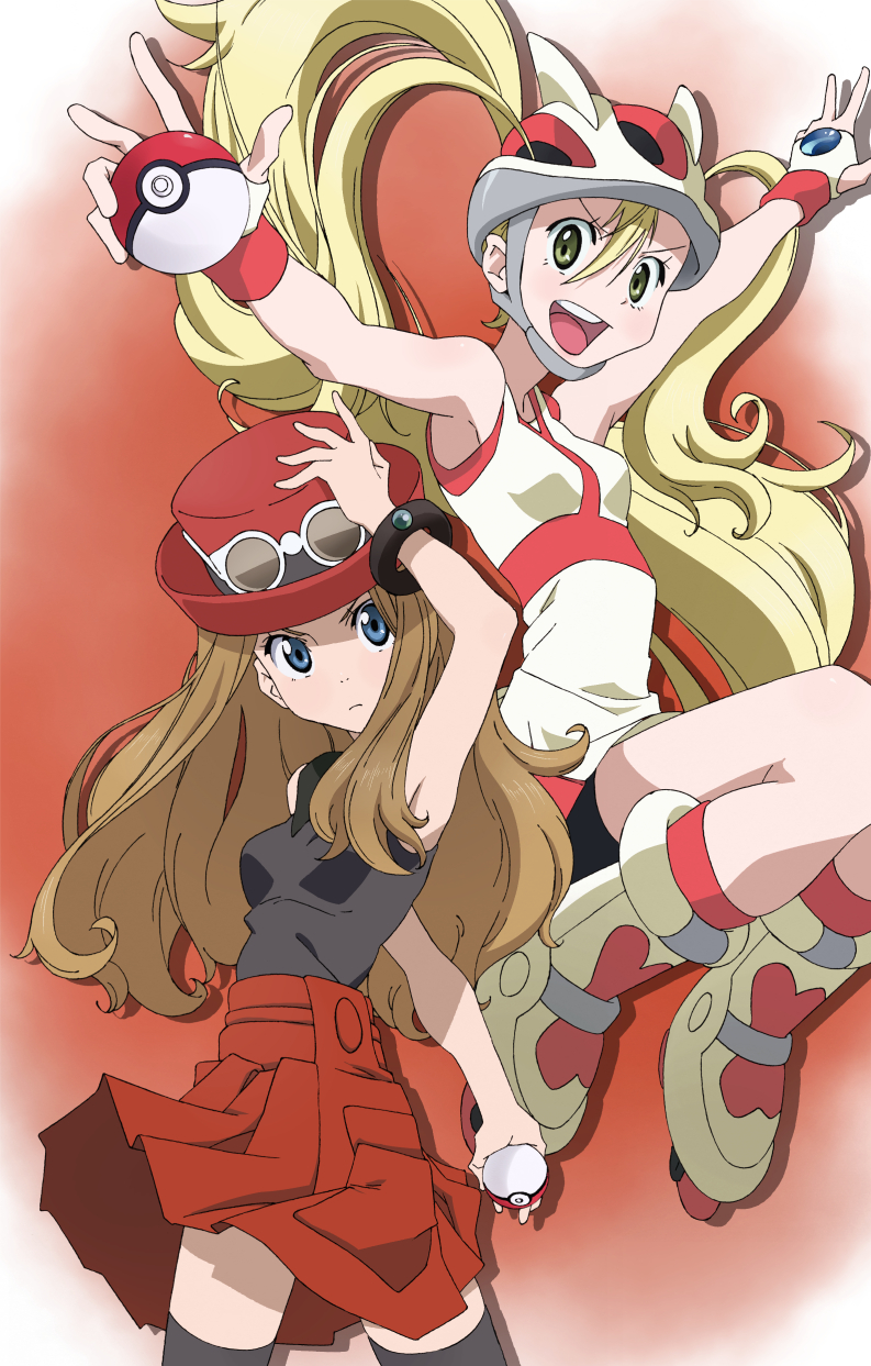 serena and korrina (pokemon and 1 more) drawn by gensei-225