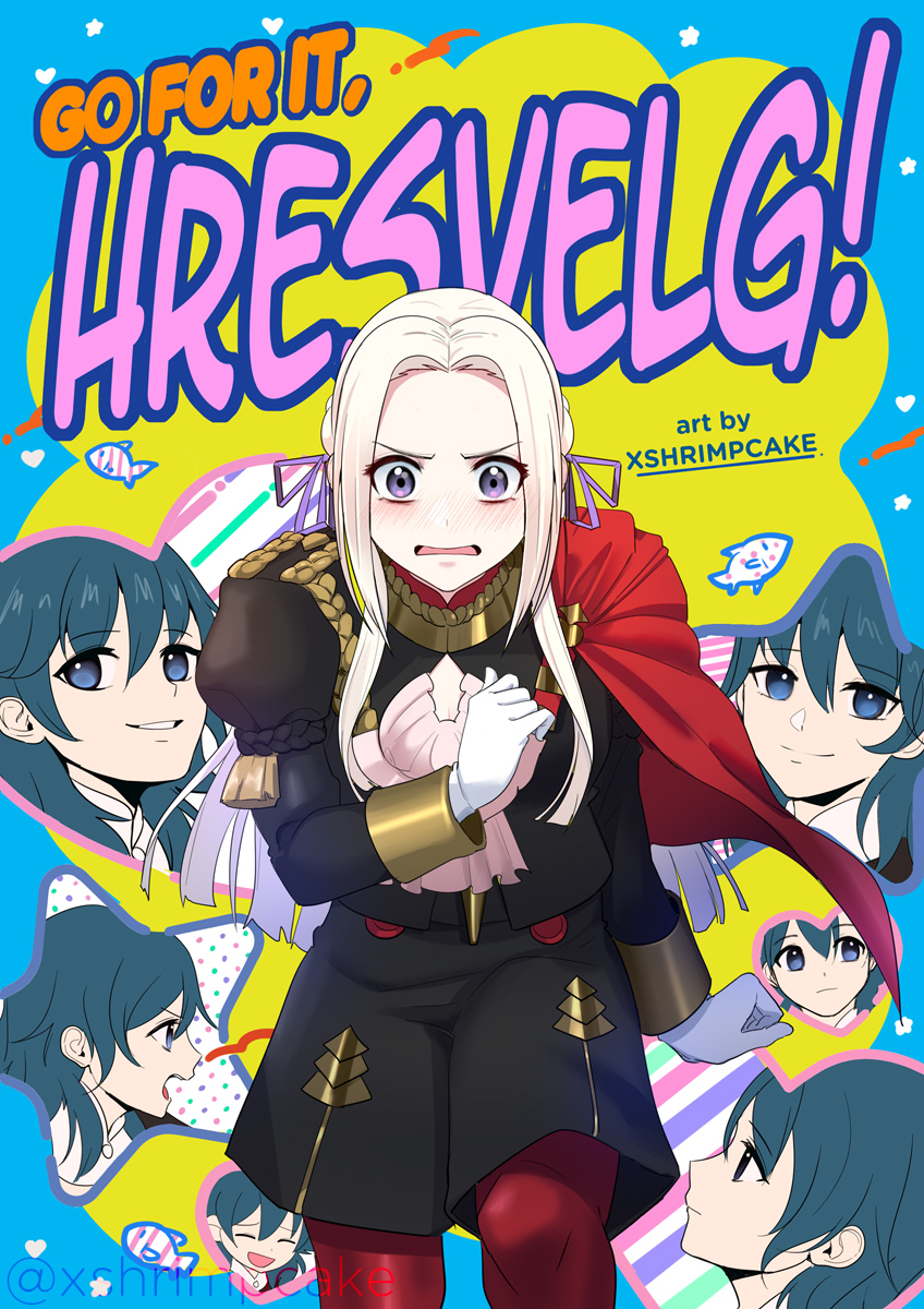 female byleth and edelgard von hresvelg (fire emblem and 2 more) drawn by shrimp_cake