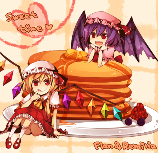 remilia scarlet and flandre scarlet (touhou) drawn by kusada_souta