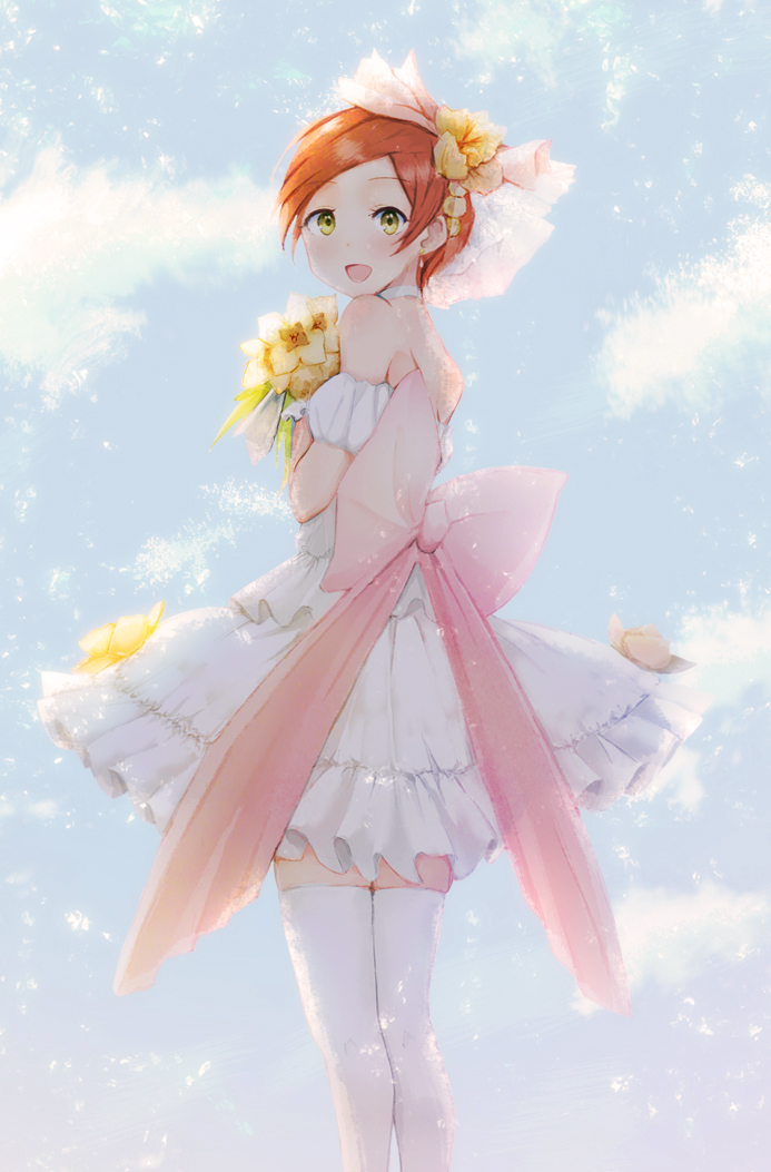 hoshizora rin (love live! and 1 more) drawn by ivioss