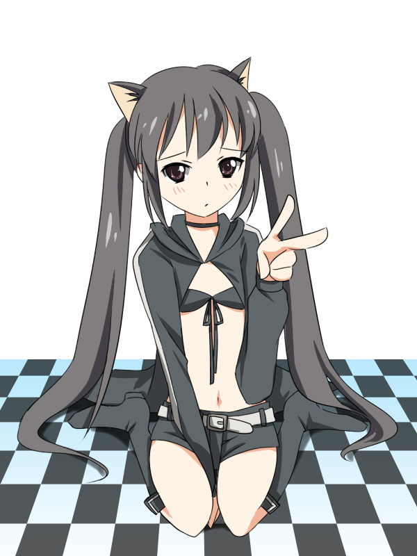 nakano azusa and black rock shooter (k-on! and 1 more) drawn by nasunoko