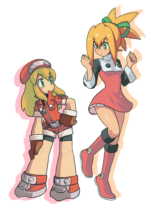 roll and roll caskett (mega man and 1 more) drawn by muu_(mumumer)