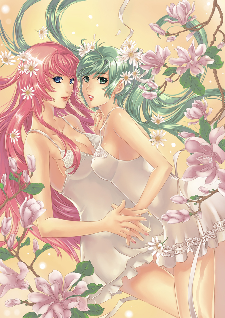 hatsune miku and megurine luka (vocaloid) drawn by lolamamy