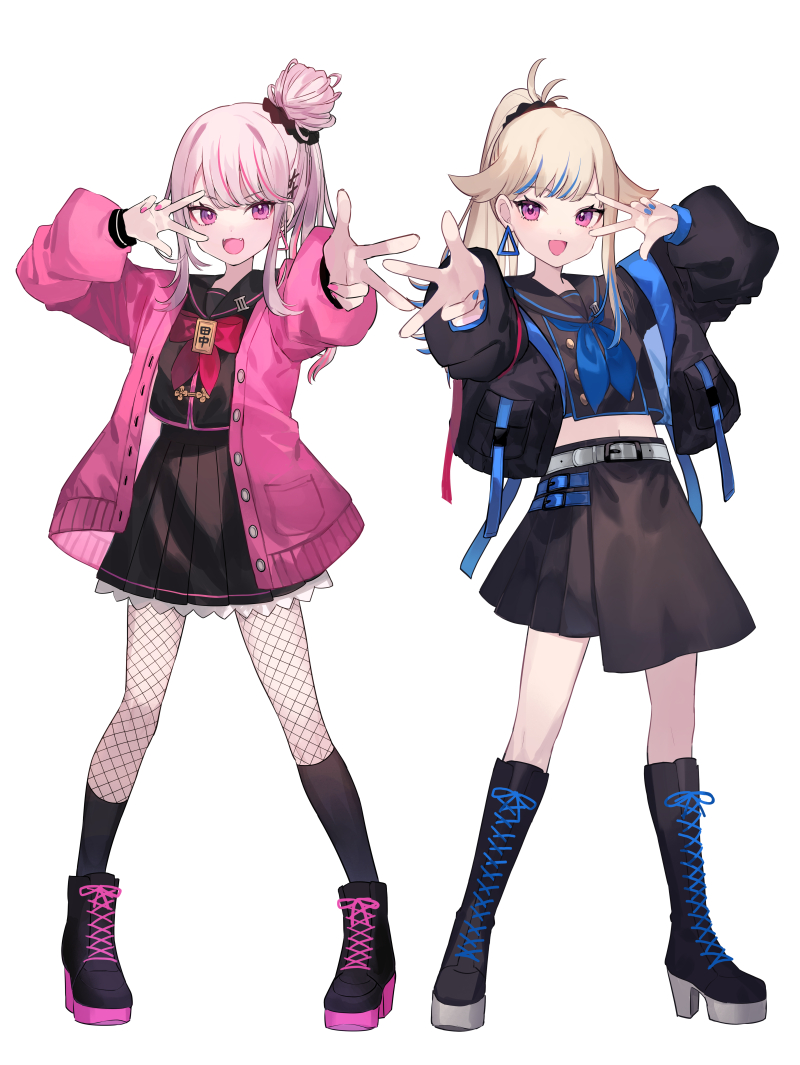 tanaka hime and suzuki hina (himehina channel) drawn by shugao