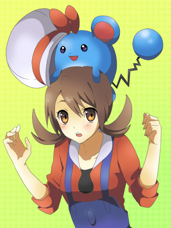 lyra and marill (pokemon and 1 more) drawn by yuu_(lyric)