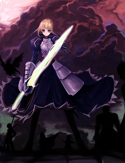 artoria pendragon and saber (fate and 1 more)