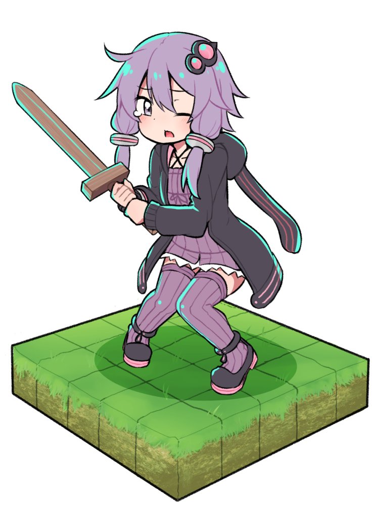 yuzuki yukari (vocaloid and 2 more) drawn by kuroshiro_gurei