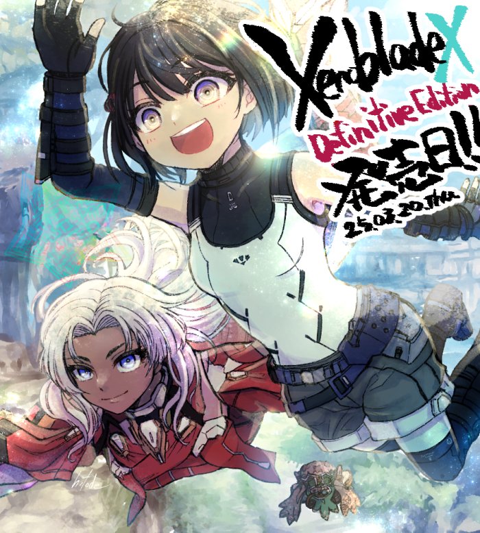 elma, lin lee koo, and tatsu (xenoblade chronicles and 1 more) drawn by gomato
