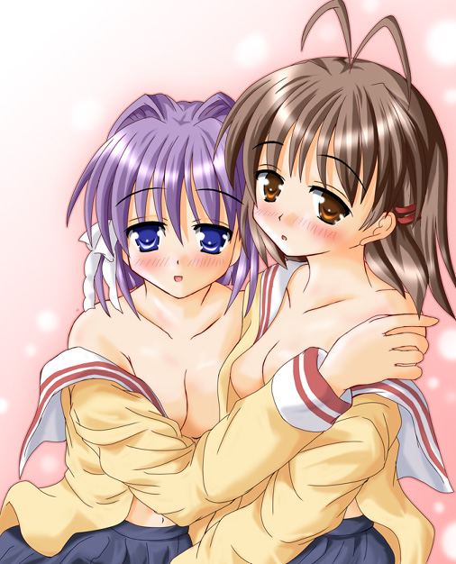furukawa nagisa and fujibayashi ryou (clannad) drawn by hiiragi_tomoka