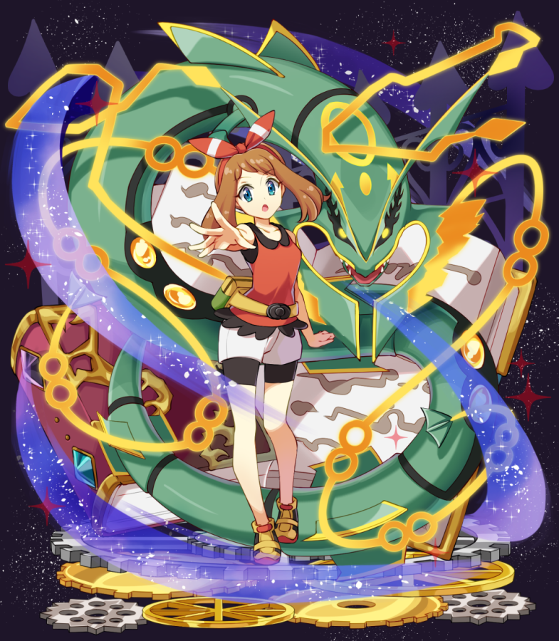 may, rayquaza, and mega rayquaza (pokemon and 1 more) drawn by hari611