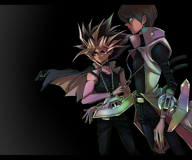muto yugi, kaiba seto, and yami yugi (yu-gi-oh! and 1 more) drawn by tblmti