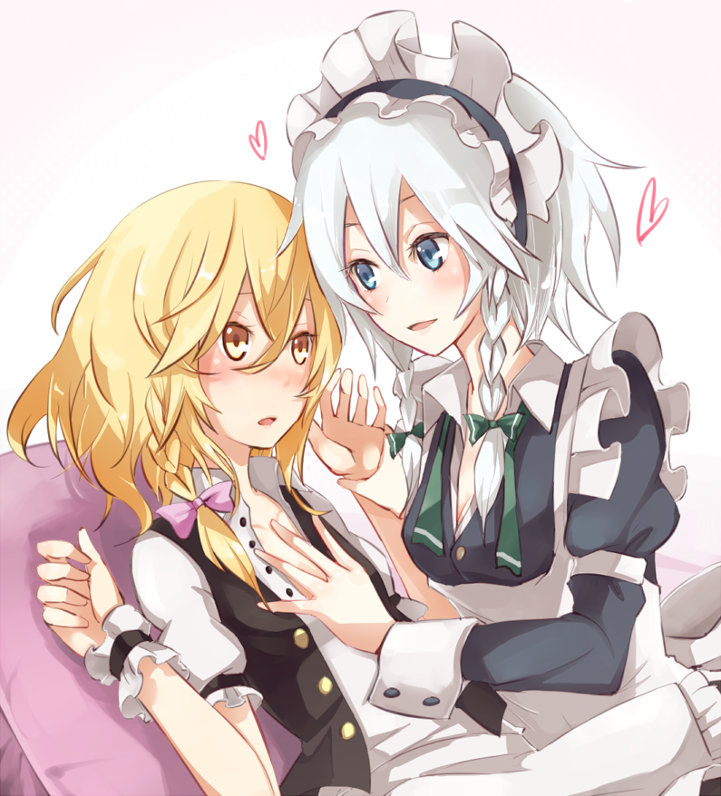 kirisame marisa and izayoi sakuya (touhou) drawn by shiroshi_(denpa_eshidan)