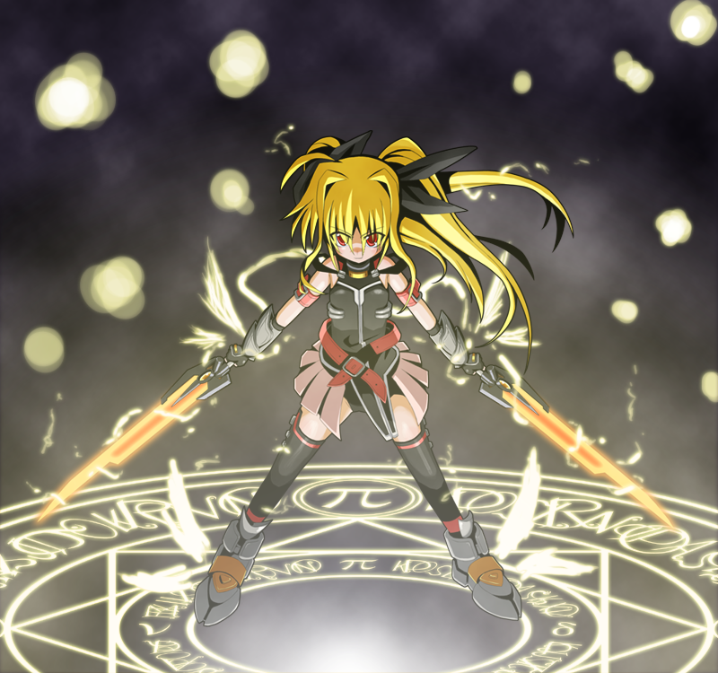 fate testarossa and bardiche (lyrical nanoha and 3 more) drawn by totsuki_tooka