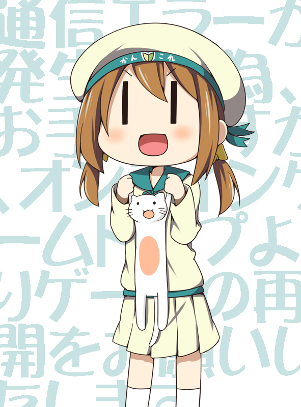 error musume and girl holding a cat (kantai collection) drawn by miyako_hito