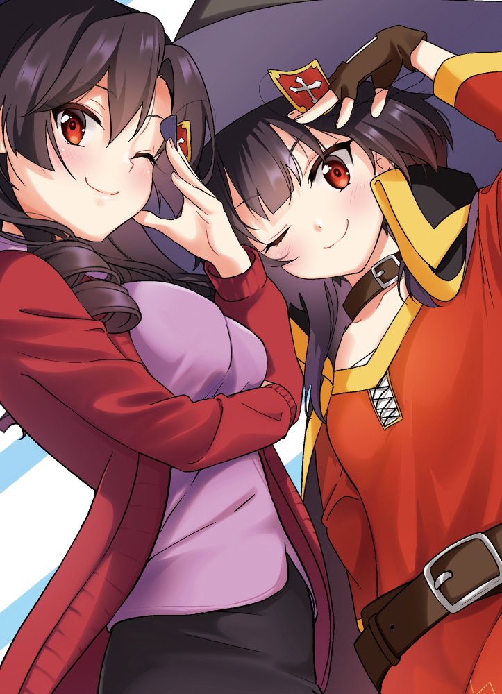 megumin and arue (kono subarashii sekai ni shukufuku wo!) drawn by taromarun