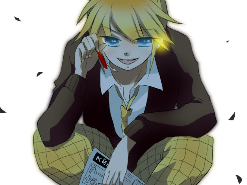 kagamine len (vocaloid and 1 more) drawn by loveloid