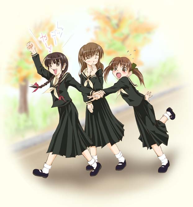 fukuzawa yumi, toudou shimako, and shimazu yoshino (maria-sama ga miteru)