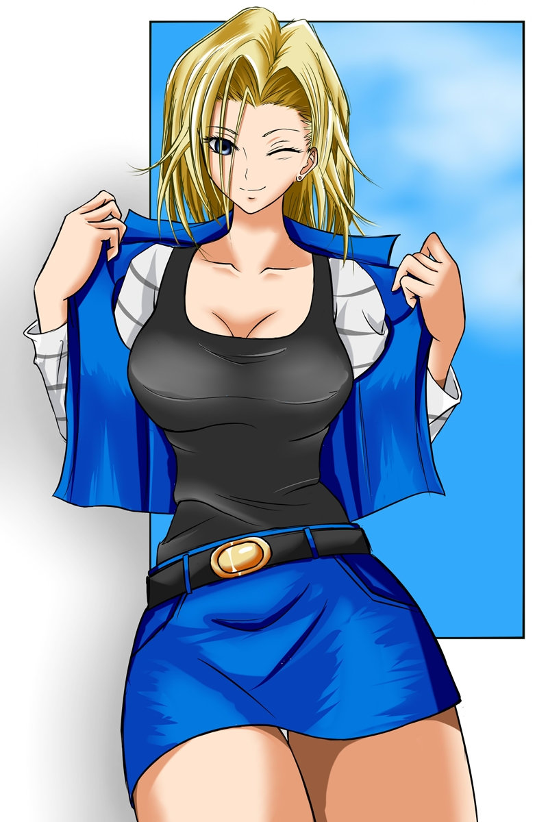android 18 (dragon ball and 1 more) drawn by marishiten