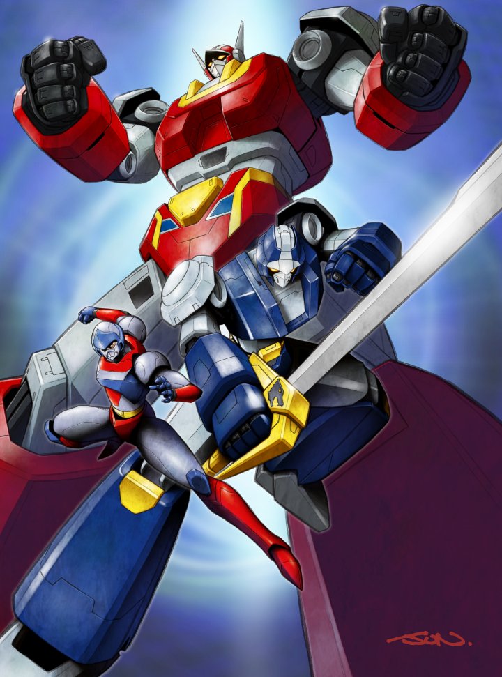 baikanfu, rom stol, and kenryuu (machine robo and 1 more) drawn by nakamura_jun'ichi