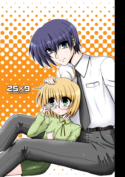 yuuno scrya and chrono harlaown (lyrical nanoha and 1 more) drawn by oseenkoris