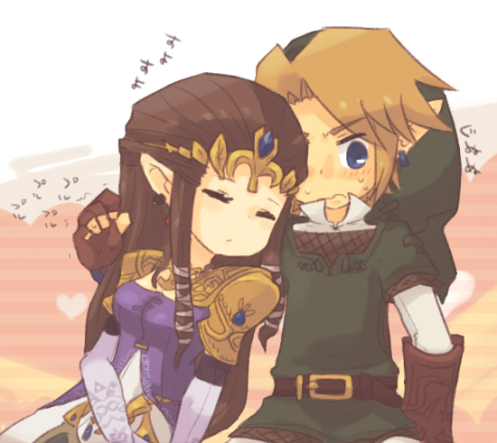 link and princess zelda (the legend of zelda and 1 more) drawn by tsutsuji