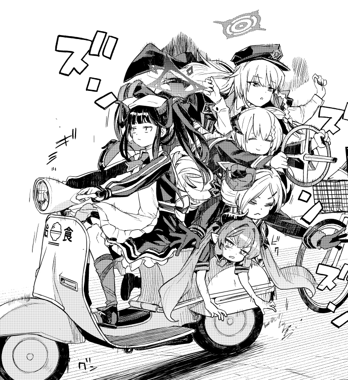haruna, fuuka, junko, izumi, and akari (blue archive) drawn by sadamatsu_ryuuichi